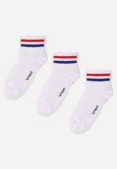 Białe 3-pack Skarpety za Kostkę z Bawełną Anlo. Białe skarpetki damskie Born2be, bez wzorów, z bawełny. Za 29.99 zł.