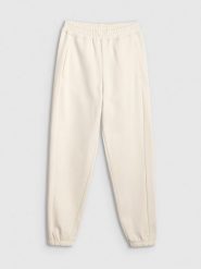 4F Spodnie dresowe joggery damskie - beżowe S. Brązowe spodnie dresowe damskie 4F, bez wzorów, z bawełny. Za 149.99 zł.