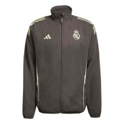 Kurtka dresowa Prematch Real Madrid 2025/26. Szare kurtki męskie Adidas, xs, bez wzorów, z dresówki, sportowe, bez kaptura. Za 280.50 zł.
