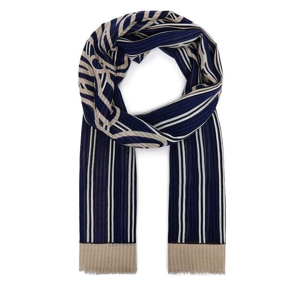 Szal Tommy Hilfiger. Niebieskie szaliki damskie Tommy Hilfiger, bez wzorów. Za 236.99 zł.