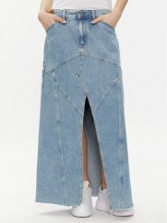 Replay Spódnica jeansowa W9933.000.108 69B Niebieski Regular Fit. Niebieskie spódnice damskie Replay, bez wzorów, z bawełny. Za 369.99 zł.