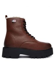 Tommy Jeans Trzewiki Tjw Platform Boots Wl EN0EN03159 Brązowy. Brązowe botki damskie Tommy Jeans, bez wzorów, z jeansu, bez obcasa, na płaskiej podeszwie, bez zapięcia. Za 749.99 zł.