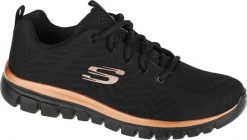 Skechers Skechers Graceful-Get Connected 12615-BKRG Czarne 36. Czarne obuwie sportowe damskie Skechers, bez wzorów, bez zapięcia. Za 207.90 zł.