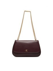 Calvin Klein Torebka Ck Convertible Chain Medium Bag LV04F3171G Bordowy. Czerwone torebki do ręki damskie Calvin Klein, bez wzorów, ze skóry, bez dodatków. Za 459.99 zł.
