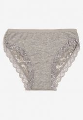 Szare Bawełniane Majtki Figi z Koronką Osswa. Szare majtki damskie Born2be, z bawełny. Za 4.99 zł.