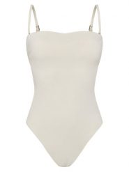 Calvin Klein Swimwear Strój kąpielowy KW0KW02709 Beżowy. Brązowe stroje kąpielowe damskie Calvin Klein Swimwear, m, bez wzorów, z syntetyku. Za 299.99 zł.