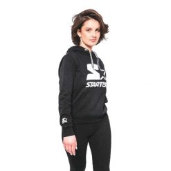 Damska Bluza Z Logo. Czarne bluzy damskie Starter, s, bez wzorów, z bawełny, bez ramiączek, z kapturem. Za 257.99 zł.