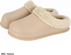 Reis BCFLUFF - Klapki damskie FLUFF materiał EVA ocieplane futerkiem wsuwane wyprofilowane - beżowy 37. Brązowe klapki damskie Reis, bez wzorów, z materiału, bez zapięcia. Za 46.04 zł.