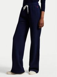 Polo Ralph Lauren Spodnie dresowe 211977959001 Granatowy Wide Leg. Niebieskie spodnie dresowe damskie Polo Ralph Lauren, bez wzorów, z bawełny. Za 769.99 zł.