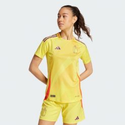 Koszulka Belgium 25 (Women's Team) Away Authentic. Żółte bluzki damskie Adidas, s, bez wzorów, z materiału, sportowe, bez kołnierzyka, bez ramiączek. Za 699.00 zł.
