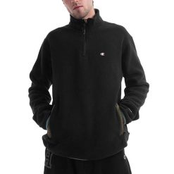 Bluza sportowa męska Champion C Logo Half Zipup. Czarne bluzy sportowe męskie Champion, m, bez wzorów, z kapturem. Za 307.00 zł.