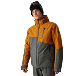 Męska Kurtka Narciarska Halfpipe III. Brązowe kurtki sportowe męskie Dare 2B, na zimę, m, bez wzorów, z materiału, z kapturem, narciarskie. Za 377.99 zł.