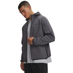 Kurtka polarowa UA Unstoppable z pełnym zamkiem Szary. Czarne kurtki męskie Under Armour, m, bez wzorów, z materiału, z kapturem. Za 653.99 zł.