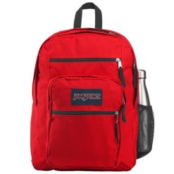 Plecak sportowo-turystyczny dla dorosłych Big Student Backpack pojemność 34 L. Czerwone plecaki męskie Jansport, bez wzorów, z materiału, młodzieżowe. Za 199.99 zł.