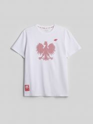 4F Koszulka kibica męska - biała XL. Białe koszulki sportowe męskie 4F, m, bez wzorów, z dzianiny, bez ramiączek. Za 79.99 zł.