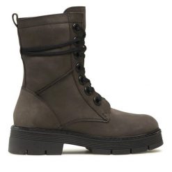 Botki Marco Tozzi. Szare botki damskie Marco Tozzi, bez wzorów, bez obcasa, na płaskiej podeszwie, bez zapięcia. Za 399.99 zł.