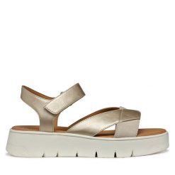 Sandały Geox. Żółte sandały damskie Geox, bez wzorów, bez obcasa, na płaskiej podeszwie, bez zapięcia. Za 289.99 zł.