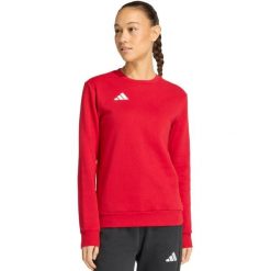 Bluza damska adidas Entrada 26 Sweat Top. Czerwone bluzy damskie Adidas, bez wzorów, z bawełny, sportowe, bez ramiączek, bez kaptura. Za 134.99 zł.