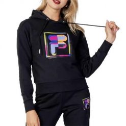 Bluza sportowa damska Fila Brissago Cropped Hoody. Bluzy damskie Fila, m, bez wzorów, sportowe, bez ramiączek, z kapturem. Za 255.75 zł.