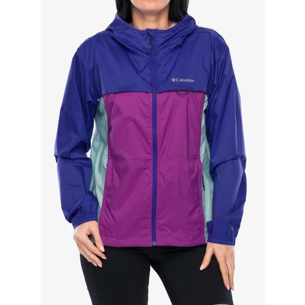 Kurtka przeciwwiatrowa damska Columbia Crested Canyon Windbreaker. Fioletowe kurtki sportowe damskie Columbia, bez wzorów, z softshellu, bez ramiączek, bez kaptura, trekkingowe. Za 230.99 zł.