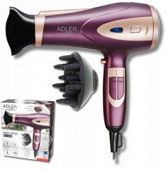 Suszarka Adler Suszarka do włosów Z JONIZACJĄ 2400W Zimny nawiew + Koncentrator i Dyfuzor. Suszarki do włosów Adler. Za 222.18 zł.