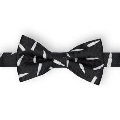 Mucha Męska, Czarna w Białe Naboje, Bez Poszetki -EM Men's Accessories. Białe krawaty i muchy Em men's accessories, bez wzorów, eleganckie. Za 49.99 zł.