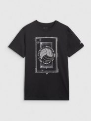 4F T-shirt regular z nadrukiem siatkarskim męski - czarny XXL. Czarne koszulki sportowe męskie 4F, l, bez wzorów, z bawełny, bez ramiączek, do siatkówki. Za 69.99 zł.