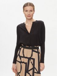 Kaffe Bluzka Calina 10503789 Czarny Regular Fit. Czarne bluzki damskie Kaffe, bez wzorów, z wiskozy, bez kołnierzyka, bez ramiączek. Za 189.99 zł.