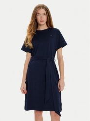 Tommy Hilfiger Sukienka codzienna WW0WW45183 Granatowy Regular Fit. Niebieskie sukienki damskie Tommy Hilfiger, na co dzień, s, bez wzorów, z bawełny, bez kołnierzyka, bez ramiączek, proste. Za 259.99 zł.