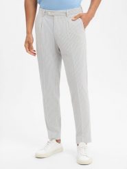 Finshley & Harding London spodnie garniturowe - Hudson Mężczyźni Slim Fit Sztuczne włókno niebieski|biały, 98. Białe garnitury męskie Finshley & Harding London, m, bez wzorów, z włókna, eleganckie. Za 139.95 zł.