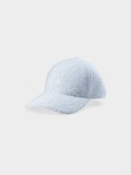 4F Czapka z daszkiem sherpa strapback damska - biała S. Białe czapki damskie 4F, na wiosnę, bez wzorów, z dzianiny, sportowe. Za 39.99 zł.