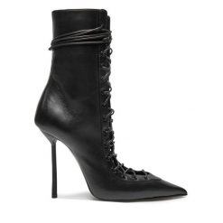 Botki Le Silla. Czarne botki damskie LE SILLA, bez wzorów, bez obcasa, na szpilce, bez zapięcia. Za 3,649.00 zł.