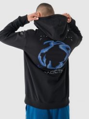 4F Bluza dresowa nierozpinana z kapturem męska - czarna S. Czarne bluzy sportowe męskie 4F, m, bez wzorów, z bawełny, z kapturem. W wyprzedaży za 79.99 zł.
