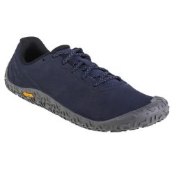 Buty do biegania męskie, Merrell Vapor Glove 6. Niebieskie buty sportowe męskie Merrell, bez wzorów, z gumy, bez zapięcia, do biegania. Za 529.99 zł.