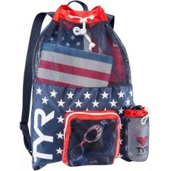 Worek plecak pływacki unisex Tyr Alliance Big Mesh Mummy. Białe plecaki męskie TYR, bez wzorów, z meshu, sportowe. Za 134.99 zł.