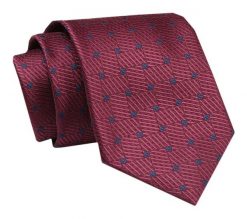 Męski Krawat - ALTIES - Klasyczny - Ciemnoczerwony, Geometryczny Motyw. Czerwone krawaty i muchy Alties, bez wzorów, z tkaniny, eleganckie. Za 49.00 zł.
