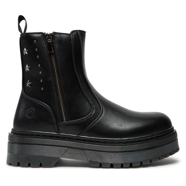 Botki Lumberjack. Czarne botki damskie Lumberjack, bez wzorów, bez obcasa, na płaskiej podeszwie, bez zapięcia. Za 199.99 zł.