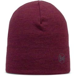 Czapka z wełny merino midweight. Czerwone czapki damskie Buff, bez wzorów, z wełny, sportowe. Za 140.99 zł.