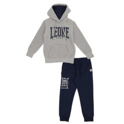 Bluza z kaptur na co dzień na siłownię. Szare bluzy damskie LEONE 1947 APPAREL, bez wzorów, z bawełny, sportowe, bez ramiączek, bez kaptura. W wyprzedaży za 112.15 zł.