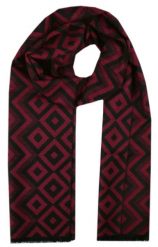 Męski Szalik z Wiskozy - Alties - Bordo i Czerń, Figury Geometryczne. Czerwone szaliki męskie Alties, bez wzorów, z bawełny. Za 59.00 zł.