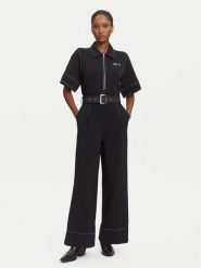 KARL LAGERFELD Kombinezon A3W13047 Czarny Regular Fit. Czarne sukienki damskie KARL LAGERFELD, s, bez wzorów, z bawełny, bez kołnierzyka, bez ramiączek. Za 979.99 zł.