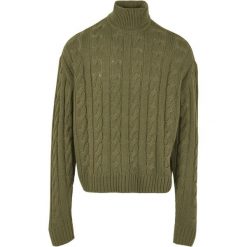 Sweter Męski Z Okrągłym Dekoltem. Zielone swetry męskie Urban Classics, l, bez wzorów, bez kołnierzyka, bez ramiączek. Za 187.99 zł.