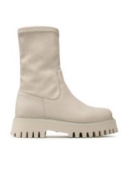 Bronx Botki 47358-G Beżowy. Brązowe botki damskie Bronx, bez wzorów, ze skóry, bez obcasa, na płaskiej podeszwie, bez zapięcia. Za 719.99 zł.