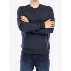 Bluza bawełniana męska Didriksons Fyn Sweater. Niebieskie bluzy męskie Didriksons, l, bez wzorów, z bawełny, casualowe, bez ramiączek, bez kaptura. Za 332.50 zł.