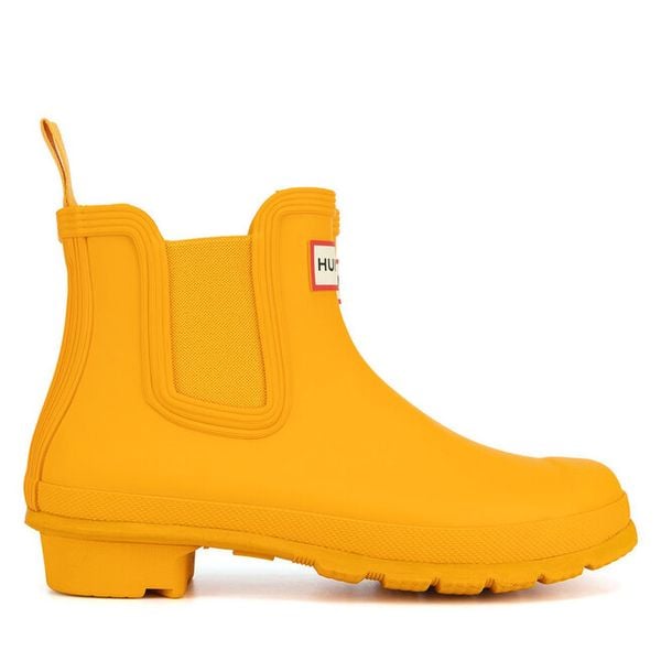 Kalosze Hunter. Żółte kalosze damskie Hunter, bez wzorów, bez zapięcia. Za 399.99 zł.