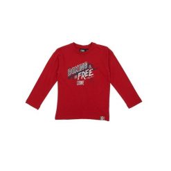 Koszulka z bawełna na outdoor na co dzień. Czerwone bluzki damskie LEONE 1947 APPAREL, bez wzorów, z bawełny, sportowe, bez kołnierzyka, bez ramiączek. W wyprzedaży za 55.90 zł.