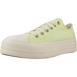 Buty CONVERSE CHUCK TAYLOR ALL STAR LIFT OX Zielony. Zielone obuwie sportowe damskie Converse, bez wzorów, z tkaniny, bez zapięcia. Za 239.99 zł.