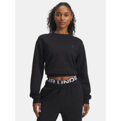 Bluza Under Armour Icon Vida Fleece Crew. Czarne bluzy damskie Under Armour, bez wzorów, bez ramiączek, bez kaptura. Za 129.99 zł.