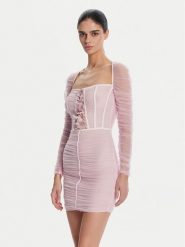Elisabetta Franchi Sukienka koktajlowa AB68352E2 544 Różowy Slim Fit. Czerwone sukienki damskie Elisabetta Franchi, bez wzorów, z syntetyku, wizytowe, bez kołnierzyka, bez ramiączek. Za 1,319.00 zł.