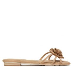 Klapki Aldo. Brązowe klapki damskie Aldo, bez wzorów, bez obcasa, bez zapięcia. Za 219.99 zł.